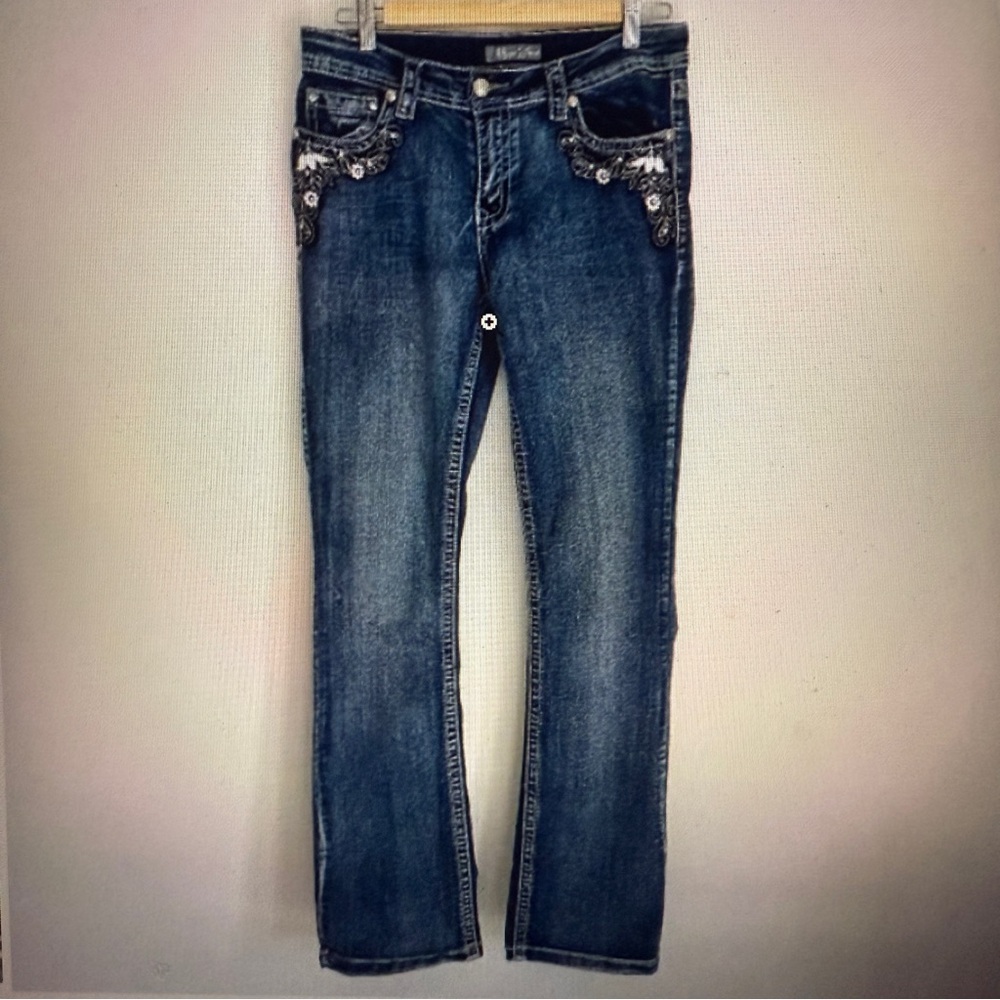 Illegal Jeans Women Blue Jeans Bling Cowgirl Rodeo Ranch Junior Size 11